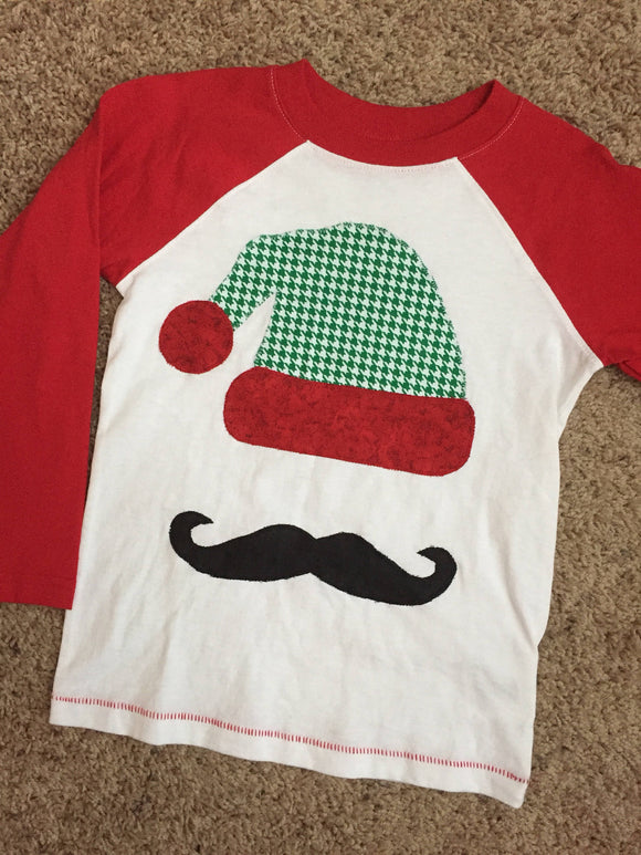 Boys Santa Mustache Raglan