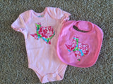 Texas Onesie and Bib - Floral
