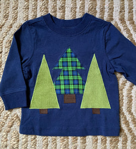 Boys Navy Trees Shirt