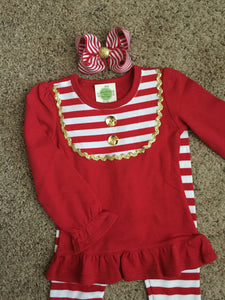 Girls Red & Gold Ruffle Outfit