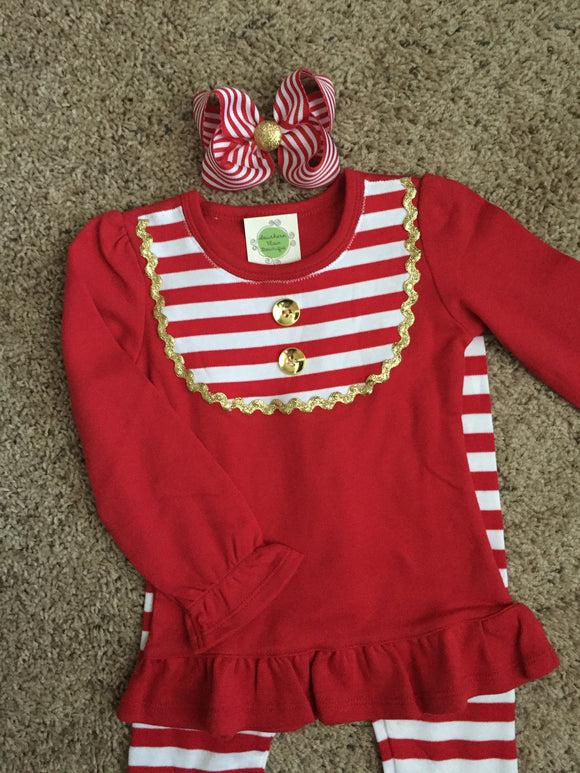 Girls Red & Gold Ruffle Outfit