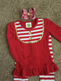 Girls Red & Gold Ruffle Outfit