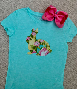 Girls Floral Bunny Shirt