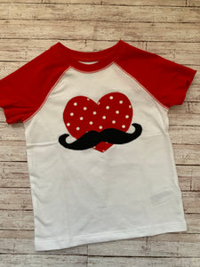 Boys Mustache Heart Shirt