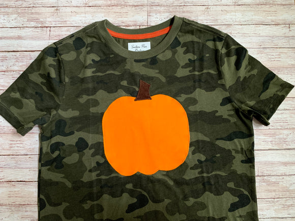 Boys Camo Pumpkin Shirt