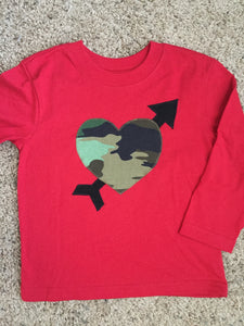 Boys Camouflage Heart Shirt