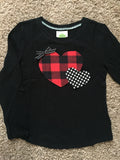 Girls Buffalo Plaid Heart Shirt