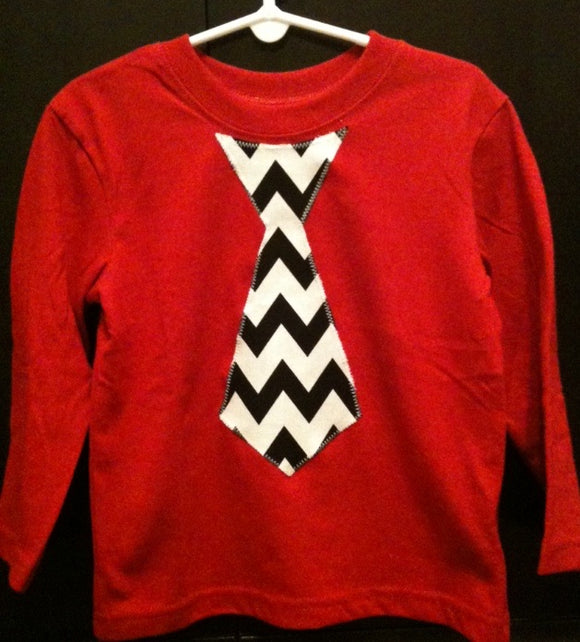 Boys Chevron Tie Shirt