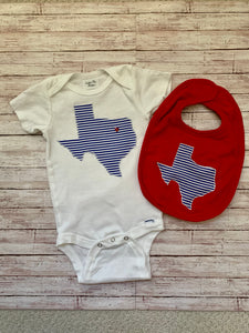 Hometown Texas Onesie and Bib