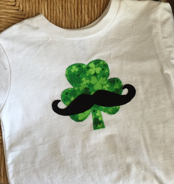 Boys Mustache Shamrock Shirt