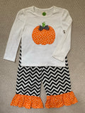 Girls Chevron Pumpkin Outfit