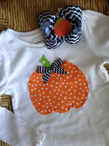 Girls Chevron Pumpkin Outfit