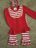 Girls Red & Gold Ruffle Outfit