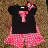 Girls Black Texas Tech polka-dot Shirt