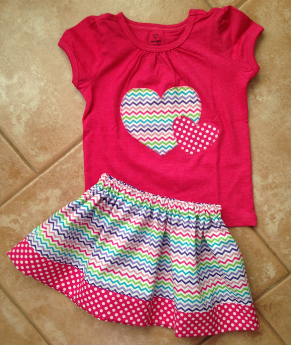 Girls Chevron Heart Outfit