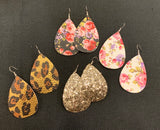 Printed Teardrop Earrings