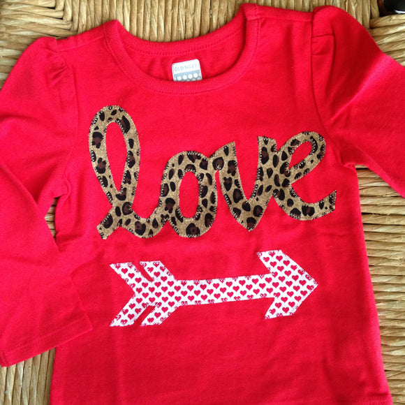 Girls Cheetah Love Shirt