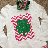 Girls Chevron Shamrock Shirt