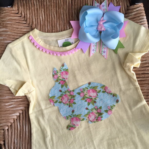 Girls Floral Bunny Shirt