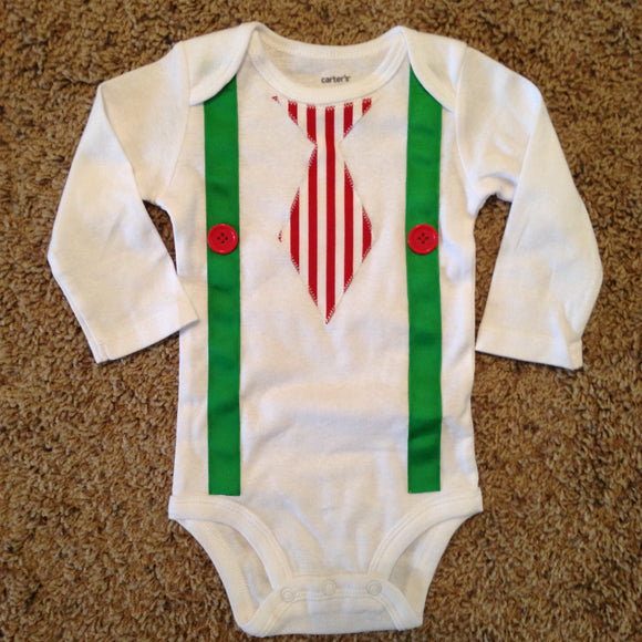 Boys Holiday Tie Onesie