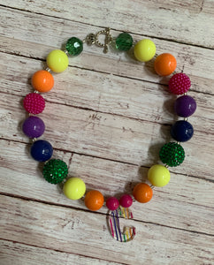 Girls Rainbow Initial Necklace